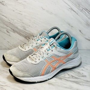 Asics Women's GEL-Contend 6 Running Shoes 1012A570-100 Polar Shade/Sun Coral 9.5